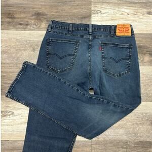 Levis 514 Faded Dark Wash Blue Mens 36x30‎ Straight Fit Denim Jeans Red Tab